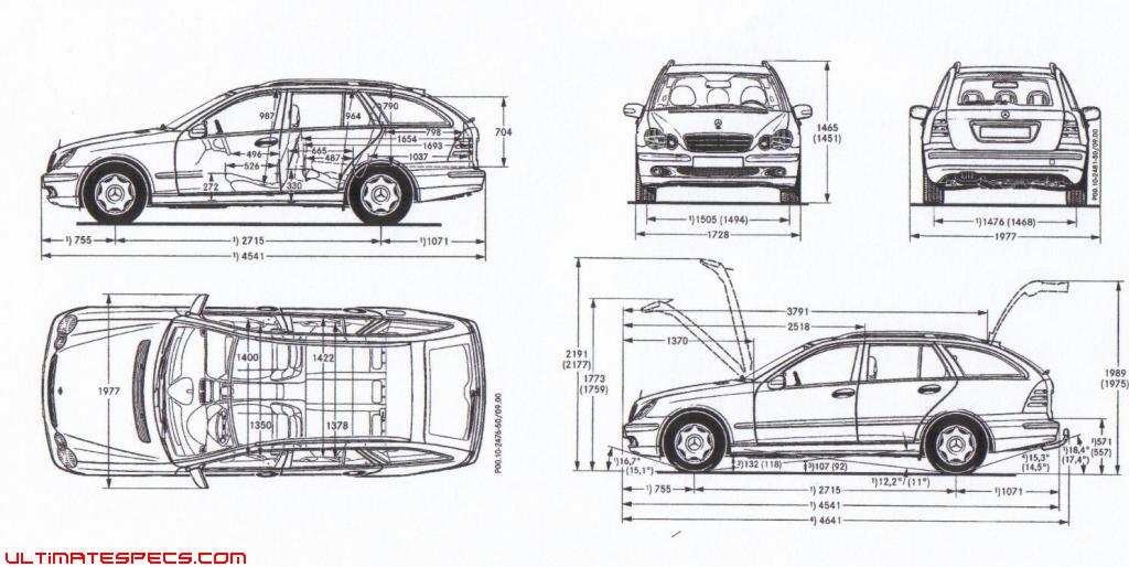 Mercedes w203 estate dimensions